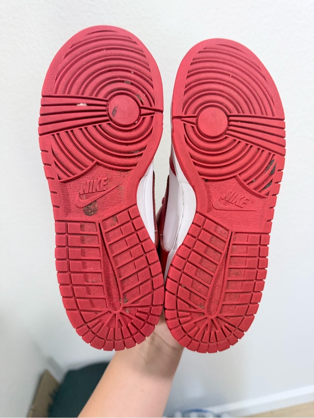 Nike Red and White Low-Top Skate Sneaker - Picture 4 of 5